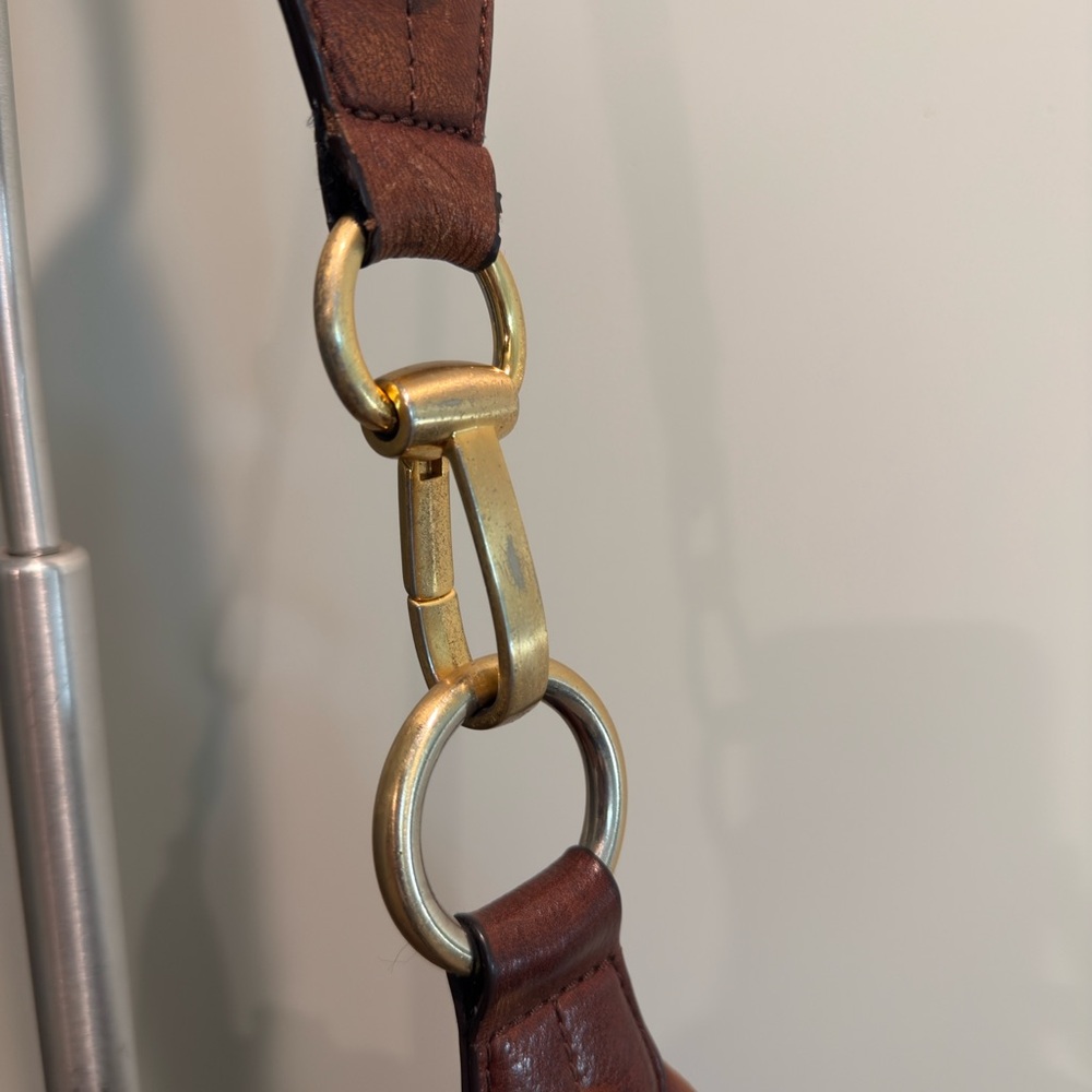 B. Makowsky brown leather shoulder bag with gold-tone hardware - Picture 4 of 8